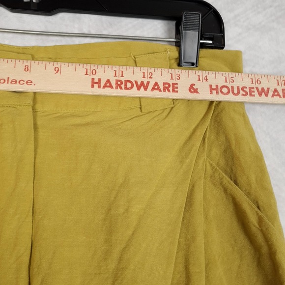 OZAI N KU Mandala Pants Womens Large Yellow Wide Leg Linen Rayon Pleated Casual - Picture 7 of 16